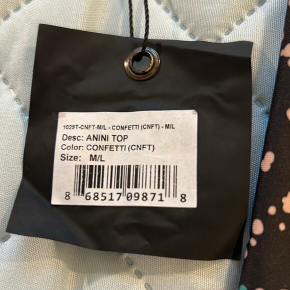 NWT Stone Fox Swim confetti dot Anini tie front bandeau top and bikini bottom - Picture 7 of 10